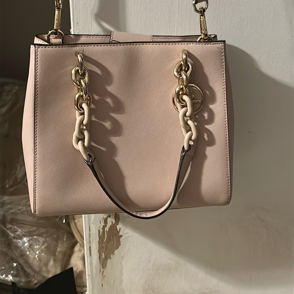 Michael Kors Elegant Beige Sand Chain Strap Handbag with gold hardware NWOT